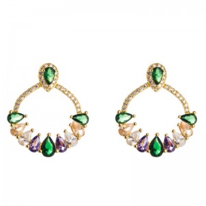 บุคลิกภาพยุโรปและอเมริกาต่างหูทองเหลืองอารมณ์หญิงต่างหูไมโครอินแล้ดสีต่างหูต่างหูรูปดอกไม้ญี่ปุ่นและเกาหลีเครื่องประดับหู